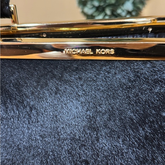 MICHAEL KORS LANA BLACK LEATHER CALF HAIR BLACK CROC ACCENT LARGE TOTE, Vintage - Picture 14 of 15